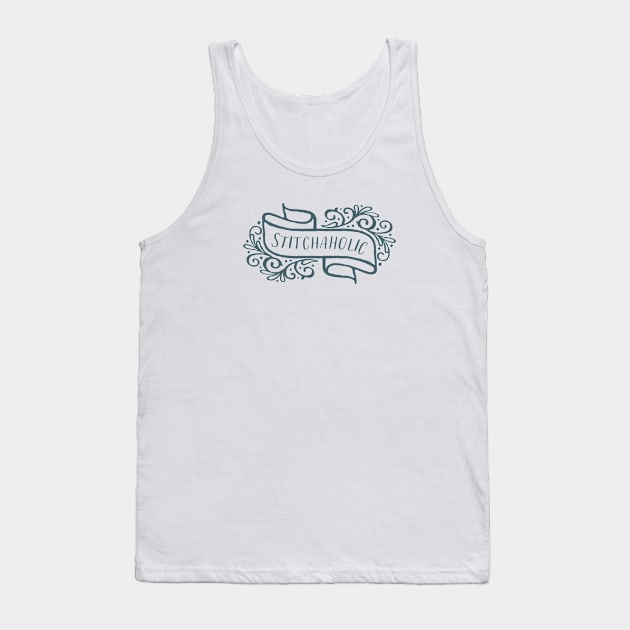 Stitchaholic Blue Tank Top by Cherry Hill Stitchery